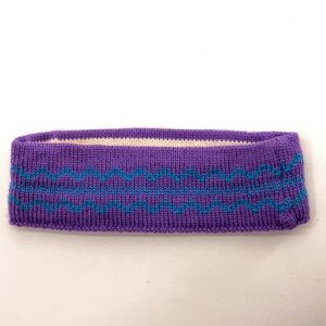 Vintage Kids Purple Teal Wave Pattern Winter Ski Headband